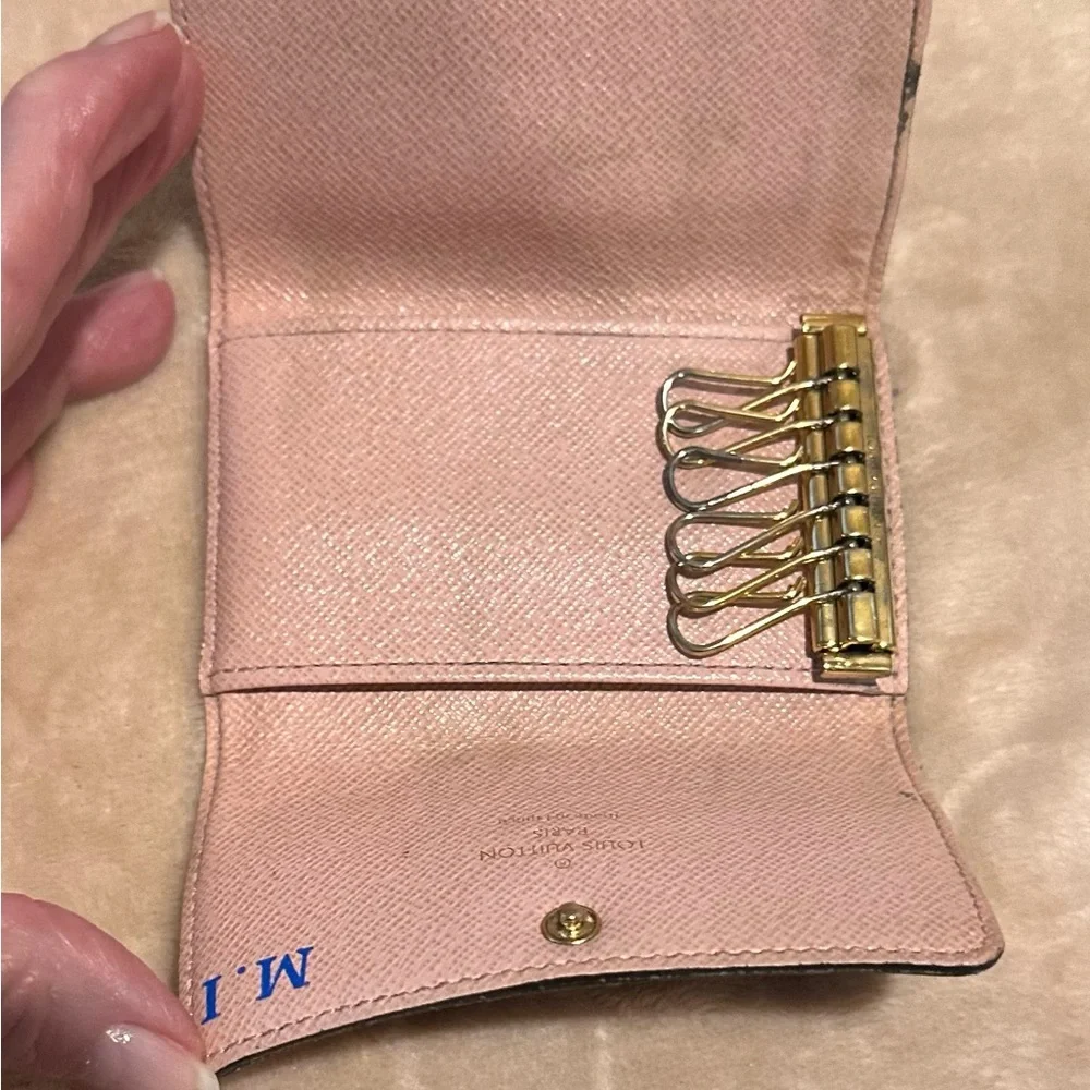 Louis Vuitton Damier Ebene Brown Ballerine pink key Holder